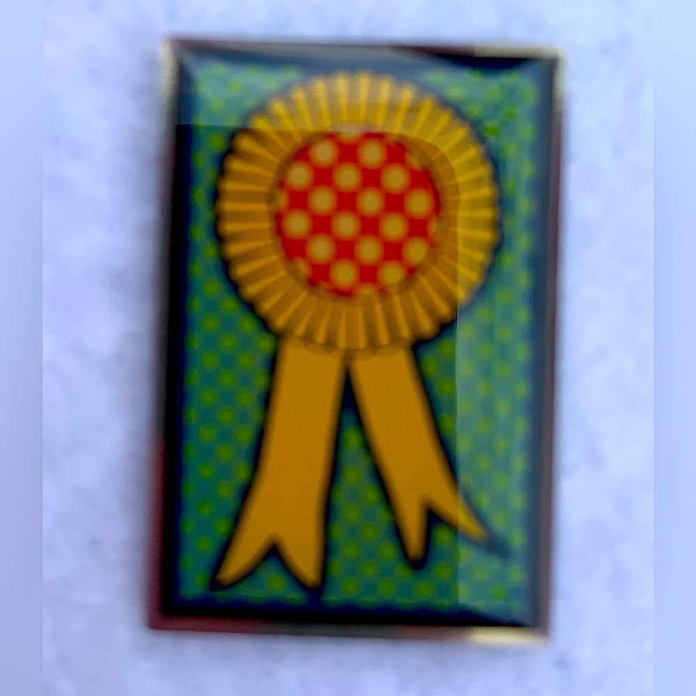 Red Plaid Ribbon Pin Brooch New, First Place, First Prize